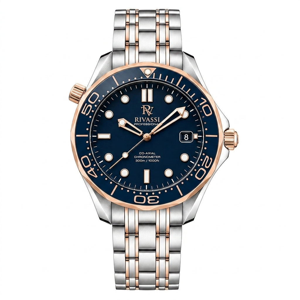Rivassi Seamaster Diver 300M Two-Tone Sedna Gold